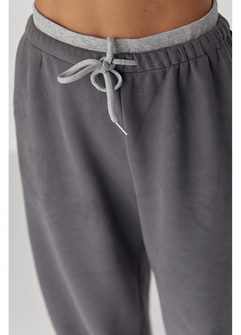 Широкі спортивні штани з начосом - світло-сірий колір Lurex (370601960)