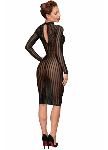Сукня прозора F182 Classic dress made of elastic tulle в смужку Noir Handmade (311509602)