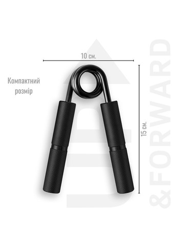 Еспандер кистьовий +2X PVC накладки 130 кг Чорний (2240996106) Up & Forward (366890890)