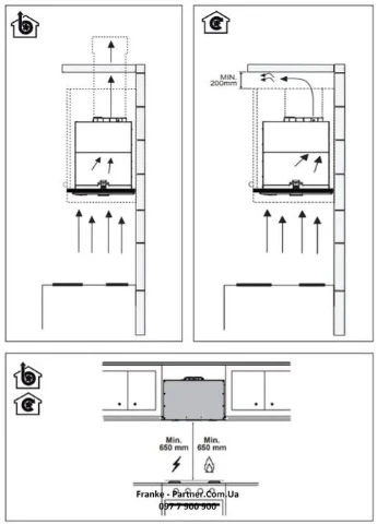 Встраиваемая вытяжка 70 см, 1120 м3/ч, Box Flush Evo FBFE BK MATT A70, черного цвета FRANKE (393477673)