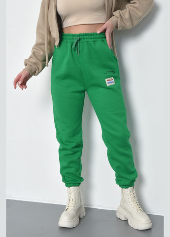 Спортивні штани жіночі на флісі зеленого кольору Let's Shop (285739888)