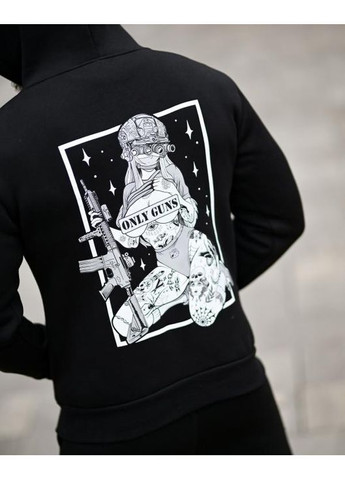 Тактичний чоловічий зимовий костюм на флісі Only guns чорний No Brand