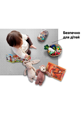 Татамі мат 8 шт (30х30х1 см) хвіст ластівки сірий EasyFit (362034985)