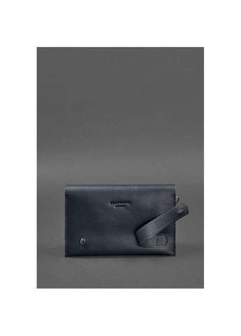 Сумка клатч на кисть чоловіча із натуральної шкіри маленька Синій 37623 BlankNote (361348737)