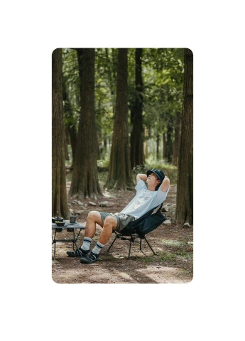 Крісло складане Clamshell 001 Triangle Folding Moon Chair, чорний, для кемпінгу, max навантаження 120 кг, легке 1,1 кг Naturehike (395605182)