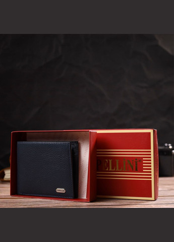 Горизонтальное портмоне для документов мужское из натуральной зернистой кожи 21776 Синее Canpellini (306881746)