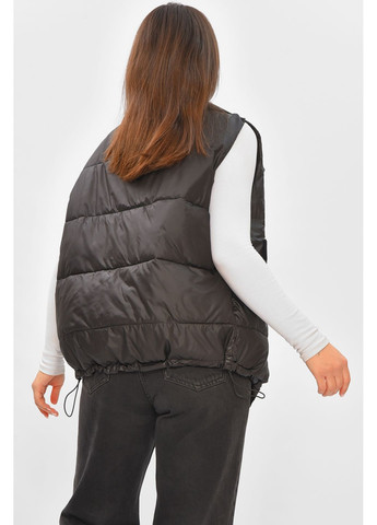 Жилетка жіноча однотонна чорного кольору Let's Shop (361658510)