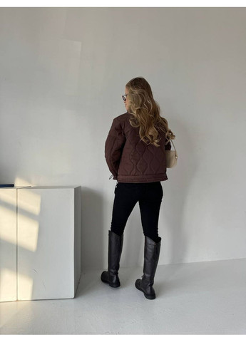 Коричнева демісезонна куртка в стилі зара,демі,плащівка еммі,стьобана,силікон 150 Україна