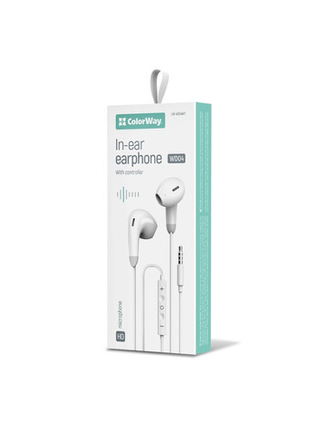 Навушники 3.5 mm Wired Earphone Sound Wave White (CW-WD04WT) Colorway (362671123)