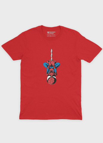 Красная демисезонная футболка для мальчика с принтом супергероя - человек-паук (ts001-1-sre-006-014-085-b) Modno