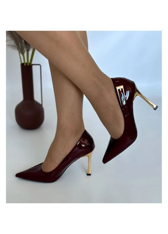 No Brand Стильні жіночі туфлі темно-бордовий з, — всесезон (301425718)