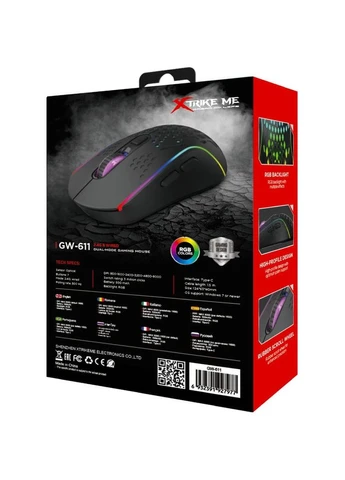 Мышь ME GW-611 RGB Black XTRIKE ME (333800328)