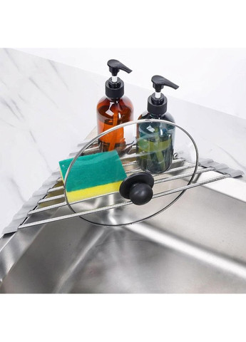 Треугольная сливная стойка сушилка для кухонной мойки серая (NR0295_1) No Brand (371772644)