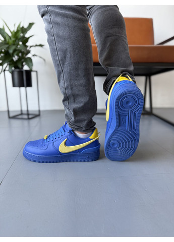 КРОССОВКИ ЖЕНСКИЕ NIKE AIR FORCE 1 LOW X AMBUSH BLUE YELLOW НАЙК АИР ФОРС 1 ПРЕМИУМ No Brand комбинированные демисезоны (368884800)