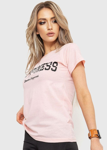 Светло-розовая летняя футболка женская с принтом, цвет светло-розовый, Ager