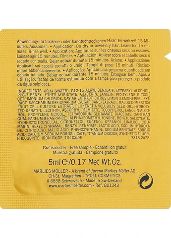 Маска-кондиціонер для волосся з екстрактом чорної ікри (пробник) Luxury Golden Caviar Mask Conditioner 5ml (2-951291) Marlies Moller (381987922)