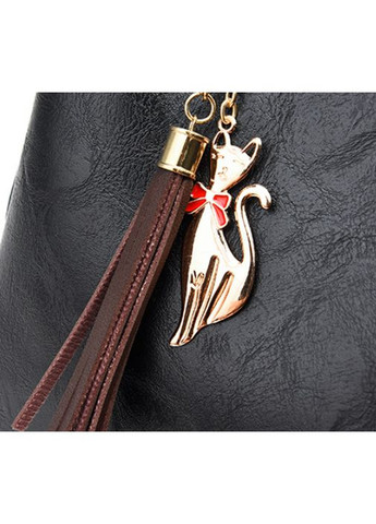 Женская сумка на плечо с брелком эко кожа черная ProDobro (363258779)