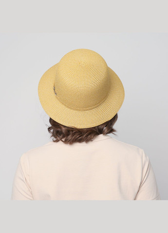 Шляпа с маленькими полями женская бумага желтая VERONICA LuckyLOOK 844-033 (292668943)