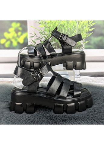 Черные босоножки женские Fashion с ремешком