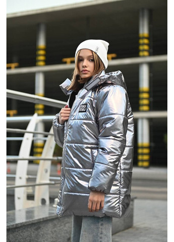 Серая зимняя зимняя удлиненная куртка оверсайз — замер в описании DK/DL Мода без кордонів