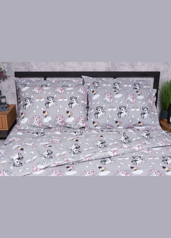 Комплект постільної білизни Бязь Gold Люкс «» євро 200х220 наволочки 4х50х70 (MS-820001786) Moon&Star Unicorn (285717104)