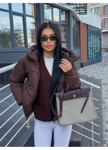 Кавова зимня тепла зимова курточка No Brand