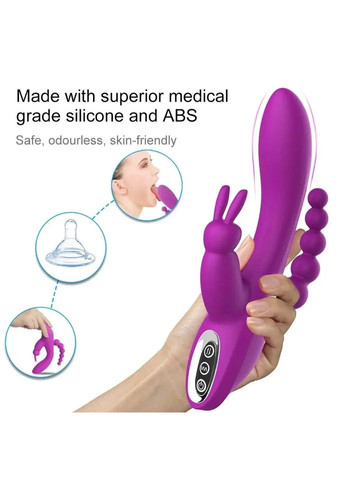 Фалоимитатор для точки G, вибратор-кролик с двойной вибрацией, выполненный из силикона. No Brand (303933730)