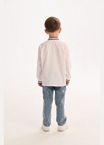 Белая вышиванка для мальчика красная вышивка (359472921)