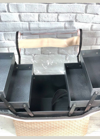 Сумка майстра з розсувними поличками (прозорий верх) A-65/1, бежева з орнаментом No Brand (279610906)