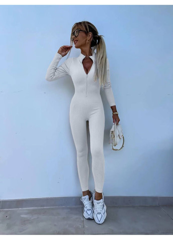 Женский комбинезон в рубчик Osoblyva комбинезон-брюки молочный