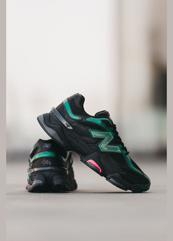 Черные демисезонные кроссовки мужские new balance 9060 black green| нью беланс 9060 черные зеленые No Brand