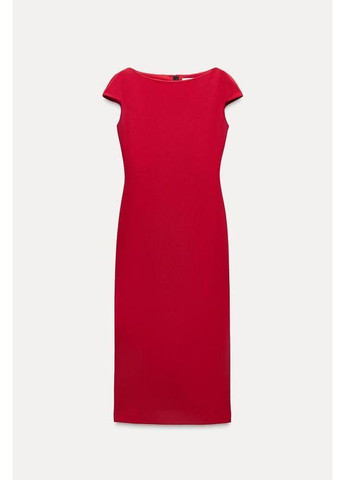 Красное облегающее платье меди zw collection Zara
