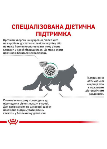 Сухой корм Diabetic для взрослых кошек при сахарном диабете 400 г Royal Canin (278260521)