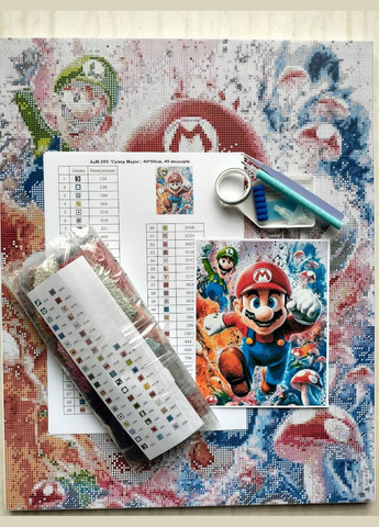 Набір алмазної мозаїки НА підрамнику АЛМр-255 "Супер Маріо", 40*50см АлМазка (332211859)