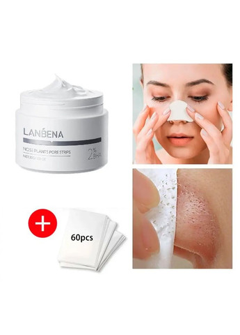 Маска від вугрів і чорних крапок для обличчя 30г+60 смужок LANBENA (329442814)
