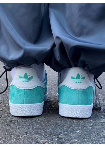 Білі Осінні кросівки чоловічі adidas gazelle mint адідас газель No Brand