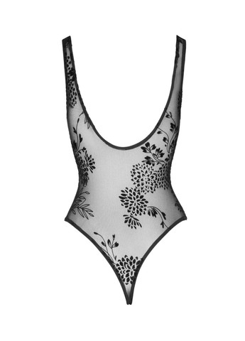 Боди F242 Tulle body with patterned flock embroidery – Noir Handmade (297516658)