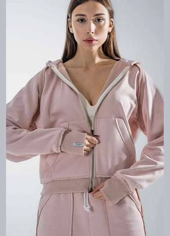 Жіночий теплий спортивний костюм на блискавці оверсайз Francis Світло-рожевий Teamv (317310426)