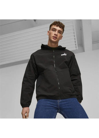 Чорна вітровка чоловіча hooded windbreaker jacket black 675387-01 Puma