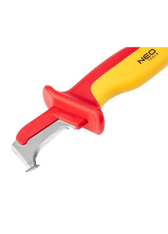 Ніж монтерський, діелектричний, для робіт під напругою 1000В, вигнуте лезо, 180мм Neo Tools (314777371)