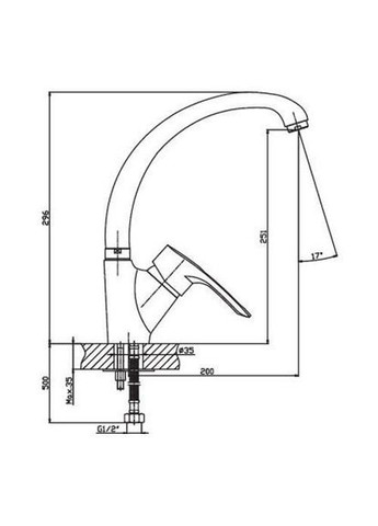 Смеситель для кухни HAIBA HANSBERG 011 булавка No Brand (361444043)