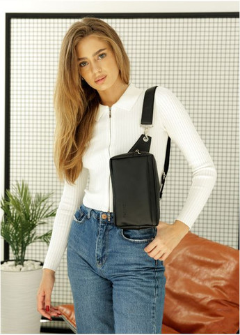 Женская сумка бананка Harvi черная (SKU_88213001-VS) Sambag (302450134)