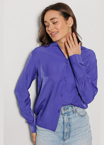 Фіолетова жіноча блуза з коміром фіолетова Arjen