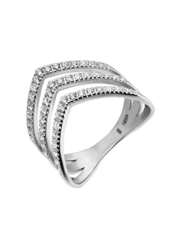 Серебряное кольцо тройное с камнями (фаланговое) 17р UMAX (291018305)