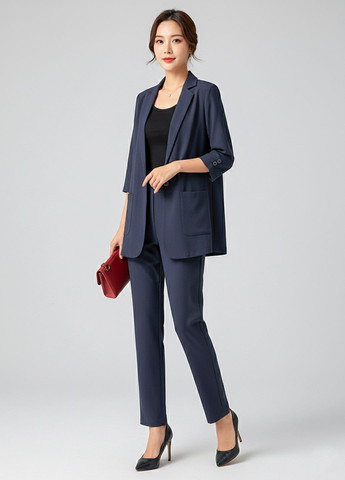 Жіночий модний брючний костюм Синій Number Nine (336214192)