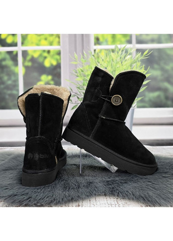 Уггі жіночі зимові чорні з натуральної замші на хутрі Inblu (365718480)