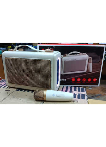 Портативна ретро колонка караоке SK823BT 16W RGB Beige Havit (361440418)