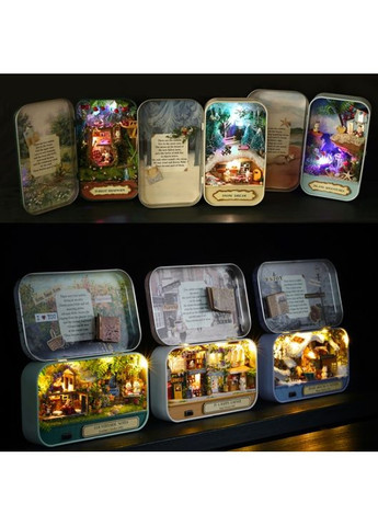 Міні румбокс у металевій скриньці Куточок щастя Міні ляльковий будиночок DIY House Roombox In a happy corner 4005 No Brand (362452966)