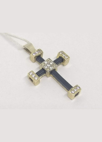Золотий хрестик з каучуком і фіанітами. 3541757Ж Гаразд (315786719)