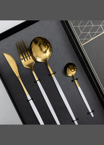 Набір столових приборів 24 предмети на 6 персон, білий Yiwu (325449601)